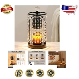 Luxury Timer and Dimmable Candle Warmer with Crystal Accents – 2 Bulbs Included - Picture 1 of 11