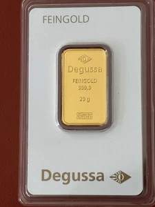 Goldbarren 20 g Degussa Feingold im Blister 999,9 Gold - Bild 1 von 3