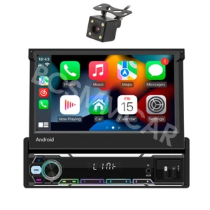 Single Din 7in Android 13 Car Stereo Radio For Apple Carplay GPS WIFI W/Camera - Picture 1 of 24