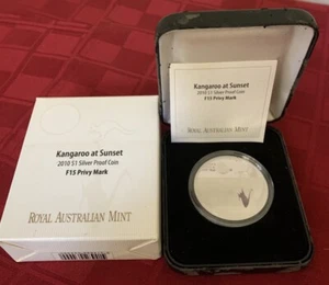 2011 Australian Kangaroo at Sunset .999 1oz Silver Proof Coin F15-Privy Mark - Picture 1 of 6