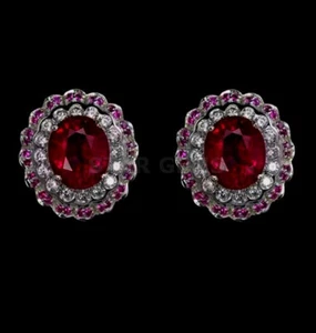 Natural Ruby Gemstone Handmade With 925 Sterling Silver Men's Cufflink CF84 - Picture 1 of 2