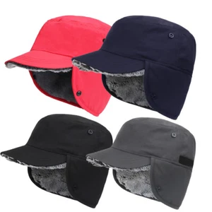 Men's Women's Winter Warm Hats Windproof Ear Protection Fleece Duck Tongue Caps - Picture 1 of 18