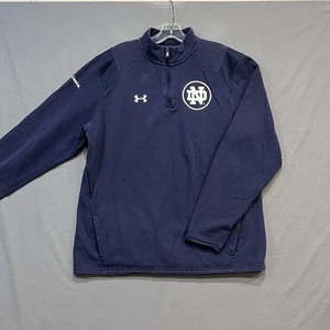 Notre Dame Fighting Irish 1/4 Zip Sweatshirt Herren L Blau UA Faded Mock Neck - Bild 1 von 10