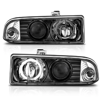 Anzo 111015 Black Clear Lens Projector Headlights w/ Halo for 98-05 S-10 Blazer Foto 1 de 4