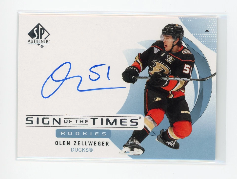 2024-25 SP Authentic Sign of the Times Rookies Olen Zellweger #SOTTR-OZ Auto RC - Image 1 of 1