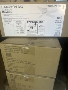 Hampton Bay Hawkins 44 In. White Ceiling Fan - Picture 1 of 1