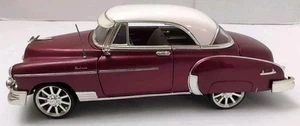 1950 CHEVROLET BEL AIR BURGUNDY W/ WHITE ROOF 1/18 DIECAST CAR BY MOTORMAX 73111 - Picture 1 of 13