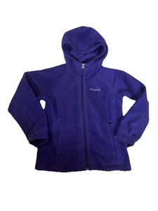 Youth Columbia Full Zip Fleece Jacket Small Purple Hooded - Picture 1 of 9
