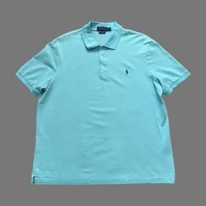 Polo by Ralph Lauren Turquoise Stretch Mesh Knit SS Polo Size L GUC - Picture 1 of 7