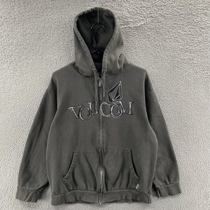 VINTAGE Volcom Hoodie Men XL Gray Full Zip Sweatshirt Skater Streetwear Y2K 00s - Picture 1 of 10
