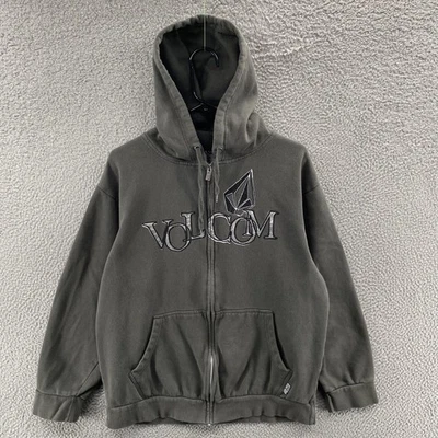 VINTAGE Volcom Hoodie Men XL Gray Full Zip Sweatshirt Skater Streetwear Y2K 00s - Image 1 of 4