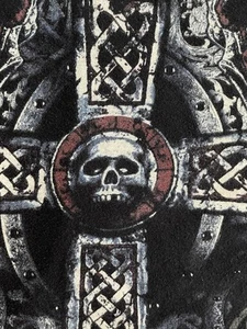Nobility Skull Cross T Shirt Mens L Y2K Style Street Grunge Goth Punk Cyber-READ - Picture 1 of 9