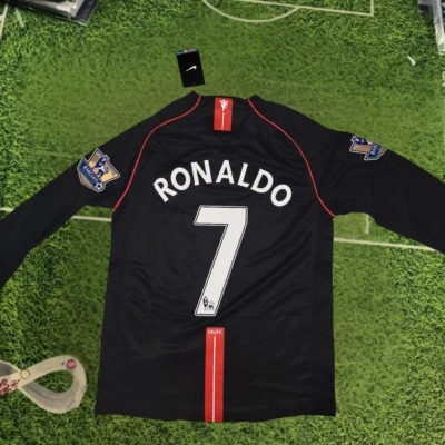 MANCHESTER UNITED 2007/08 RONALDO #7 CR7 VISITANTE MANGA LARGA RETRO UCL camiseta Foto 1 de 3
