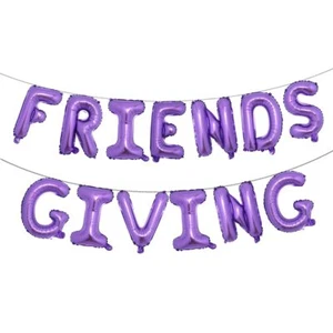 16 Inches Tall Multicolor Foil Balloons"Friendsgiving" Banner Letter Party De... - Picture 1 of 3