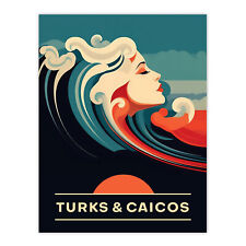Seaside Calls Turks and Caicos Islands Beach Siren Wall Art Poster Print Picture