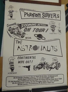 The Phantom Surfers/The Astronauts 1994 European Tour Poster Garage Surf Estrus - Picture 1 of 8