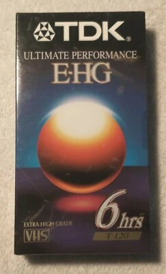 TDK E-HG EXTRA ALTA CALIDAD SONIDO Y COLOR T-120 CINTA VHS EN BLANCO - NUEVO SELLADO Foto 1 de 3