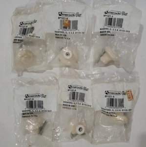 6 Amerock Cream Round Wood Cabinet Drawer Pulls Knobs Screws BP1321A - Picture 1 of 6