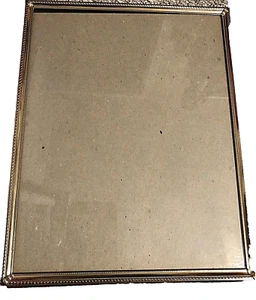 Gold Tone Picture Frame 8x10 Classic Metal Heavy Duty Sturdy Back Stand MCM Vtg - Picture 1 of 5