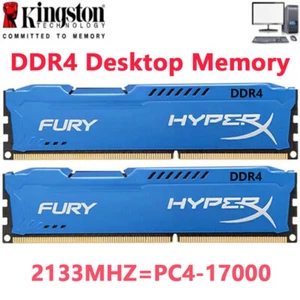 HyperX FURY DDR4 16GB 2133 PC4-17000 Desktop RAM Memory DIMM 288pin 1.2V 2X16GB - Picture 1 of 10