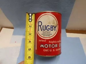 Vintage Rugby 1 QT. oil Can ASE 30 (GREAT CONDITION) - Picture 1 of 8