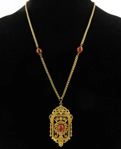 Collar colgante de cadena con cuentas Miriam Haskell de 27" tono dorado - Imagen 1 de 12