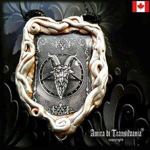 Baphomet Gothic talisman satanist pendant devil satan amulet necklace Lucifer - Picture 1 of 12