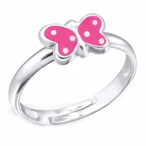 Anillo infantil mariposa plata 925 anillo de dedo ajustable joyería infantil - Imagen 1 de 2