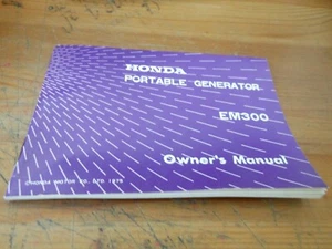 Honda Factory Portable Generator Owners Manual EM300 3286601 - Picture 1 of 3