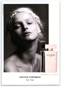2014 Narciso Rodriguez For Her Fragrance Print Ad, Beautiful Blonde Model Braid - Picture 1 of 1