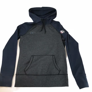 NIKE Therma-Fit Fleece Pullover Hoodie Sweatshirt Gray Blue Women's S Gonzaga U. - Picture 1 of 10