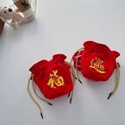 Wallet Canvas Coin Purse Red Embroidered Crossbody Bag  Chinese New Year