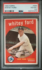 Ford Whitey 1959 Topps #430 New York Yankees Salón de la fama SP buen color en muy buena condición-excelente+ PSA 4,5 - Imagen 1 de 2