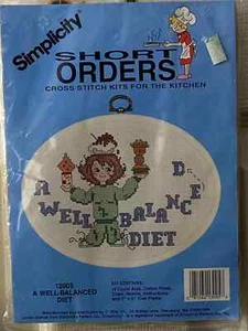 Simplicity Short Orders "A Well-Balanced Diet" Cross Stitch Kit *NEW* b2 - Picture 1 of 4