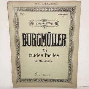 Antik 1895 Burgmüller Noten Liederbuch 25 Etüden Faciles - Bild 1 von 18