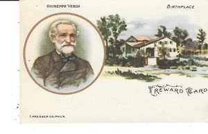 GIUSEPPE VERDI BIGLIETTO PREMIO MUSICA Luogo nascita, inserto ritratto, biografia - Foto 1 di 2