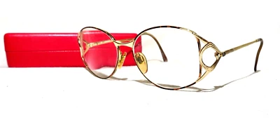 Valentino vintage Eyewear Frame 55-16-130 Gold metal w/Tortoise rim eyeglasses  - Image 1 of 4
