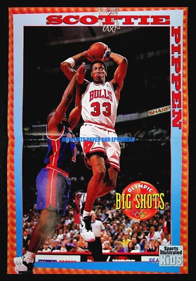 Póster Scottie Pippen SI Kids Insert Chicago Bulls 1996 cartel publicitario de revista impreso Foto 1 de 3