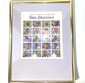 Framed Jazz Musicians Wall Art • MNH Sheet of 20 USPS #2983-2992 - 32¢ - Picture 1 of 2
