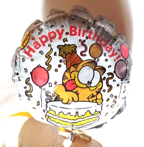 Palloncino quasi 50 anni vintage 1978 piccolo Jim Davis GARFIELD BUON COMPLEANNO - Foto 1 di 5