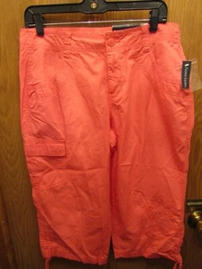 NWT WOMENS FADED GLORY CORAL CAPRI 100% COTTON SHORTS SIZE 10 INSEAM 19" - Picture 1 of 5