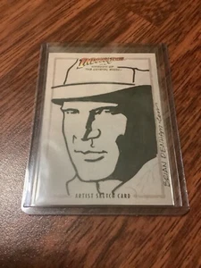 INDIANA JONES KINGDOM OF THE CRYSTAL SKULL SKETCH AUTO CARD BRIAN DENHAM TOPPS - Picture 1 of 2