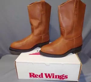 MENS WORK RED WING #2215 USA HUNTING LEATHER COWBOY WELLINGTON BOOTS NEW IN BOX - Picture 1 of 15