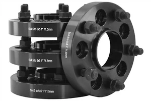 Complete Set of 5x4.5" To 5x5" Conversion Wheel Adapters Hub Centric 1" Thick - Picture 1 of 9