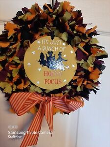 Hocus pocus   inspired shabby chic rag wreath #2