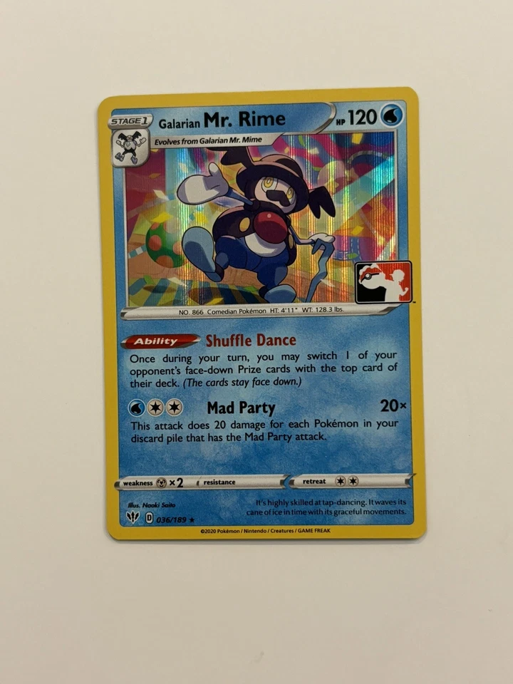 Galarian Mr Rime 036/189 Line Holo Pokemon Prize Pack Series 1 & 2 FAST SHIP B - Image 1 of 2