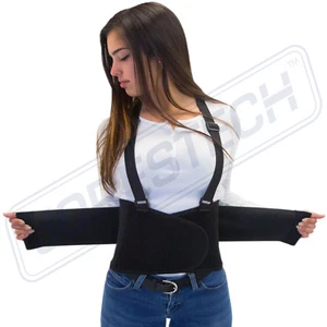 Heavy Duty Lift Lumbar Lower Back Waist Support Belt Brace Suspenders for Work