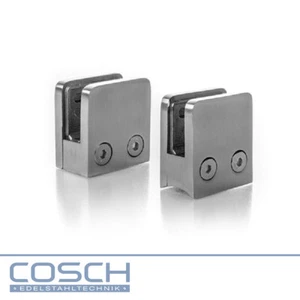 Acero Inox Abrazadera de Cristal Anguloso V2A Pulido 30x30MM Soporte Bombilla - Imagen 1 de 8