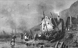 NORMANDIE UFER (gezeichnet von ISABEY, gestochen von Alès) - Radierung aus dem 19. Jahrhundert - Bild 1 von 2