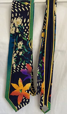 Vitaliano Pancali чистый шелк разбивая галстук с большой красивый оранжевый цветок - Изображение 1 из 4